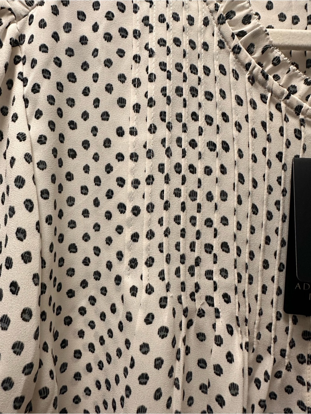 Adrianna Papell Cream Blouse with Black Polka Dots - Picture 4 of 8